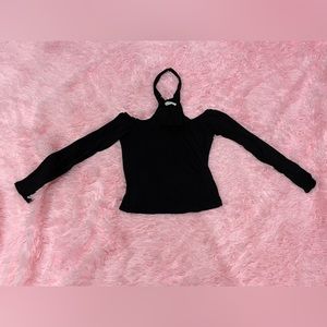 Sweater shirt black shoulderless